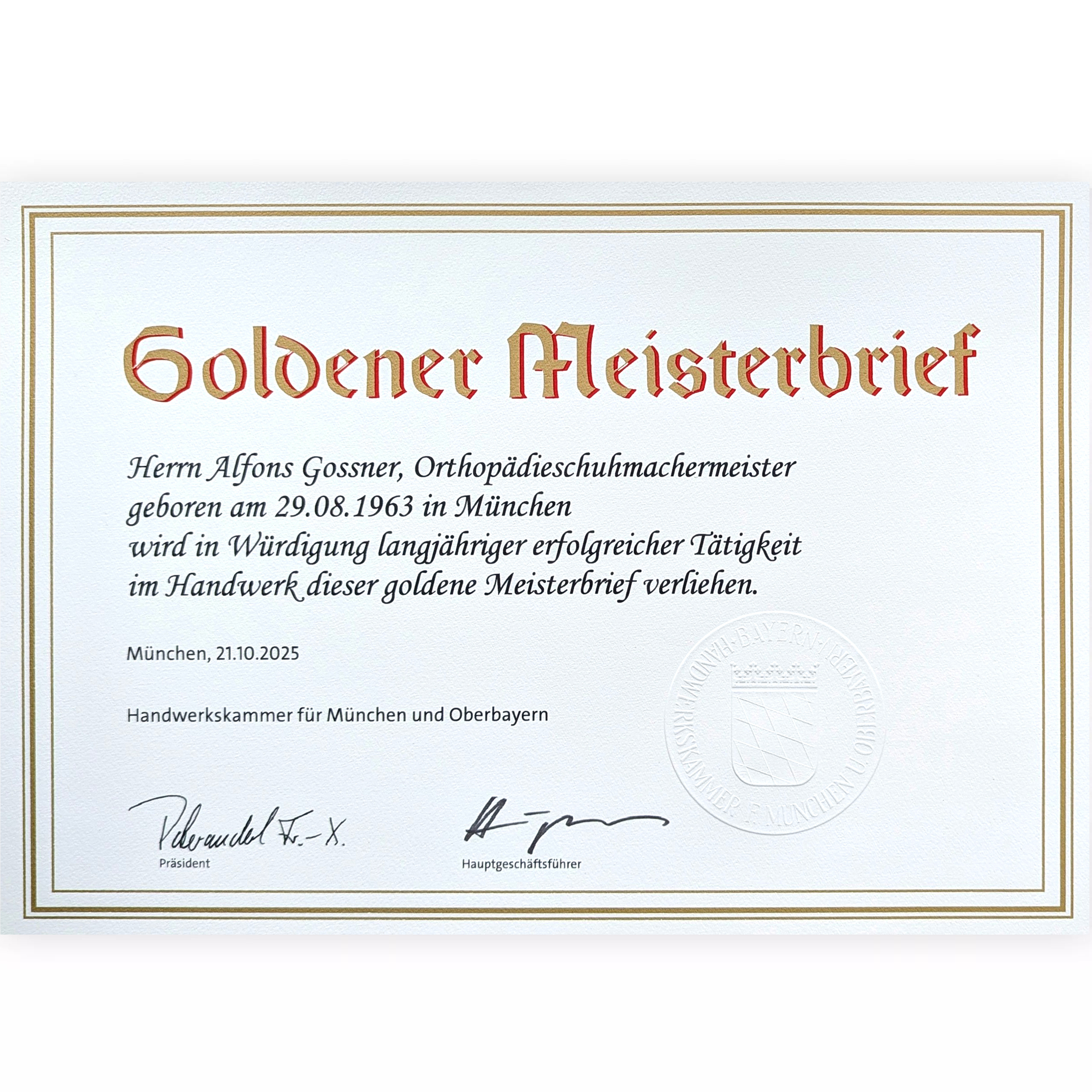 Goldener Meisterbrief