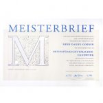 Zertifikat Meisterbrief Gossner Schuhtechnik